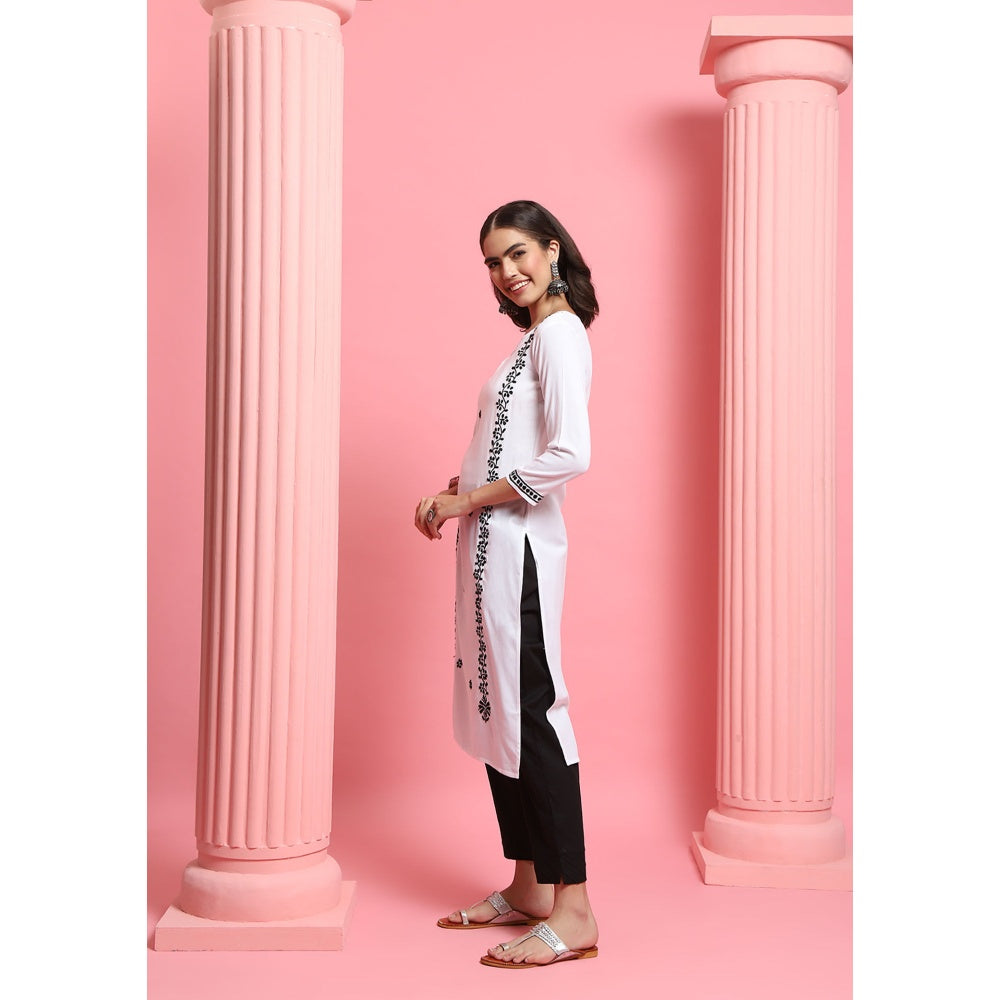 Chikankari Woven Long Kurta