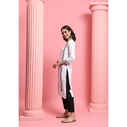 Chikankari Woven Long Kurta