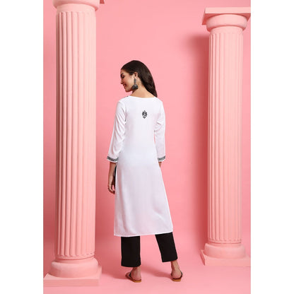 Chikankari Woven Long Kurta