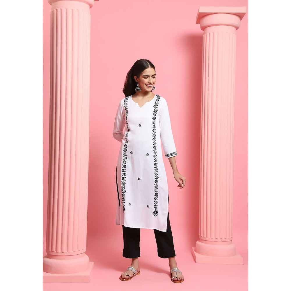 Chikankari Woven Long Kurta