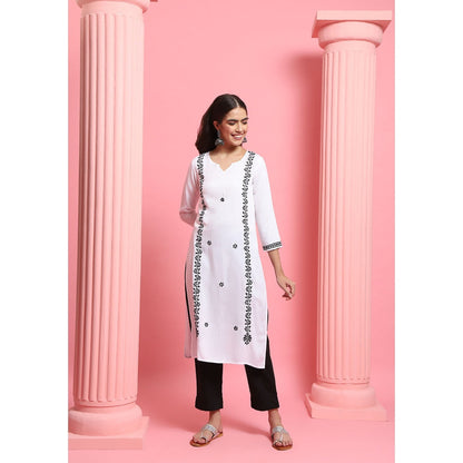 Chikankari Woven Long Kurta