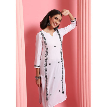 Chikankari Woven Long Kurta