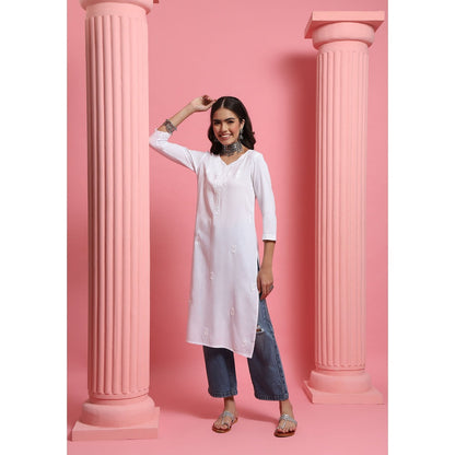 Chikankari Woven Long Kurta