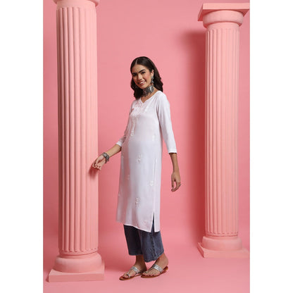 Chikankari Woven Long Kurta