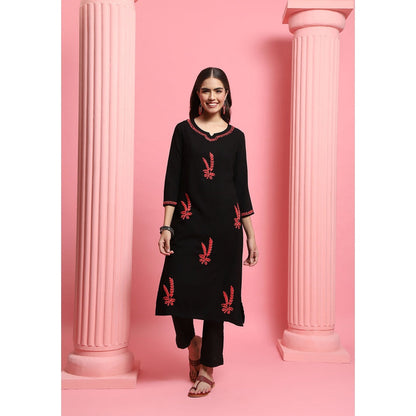 Chikankari Woven Long Kurta