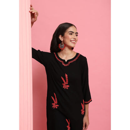 Chikankari Woven Long Kurta
