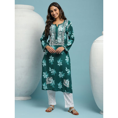 Chikankari Printed Long Kurta