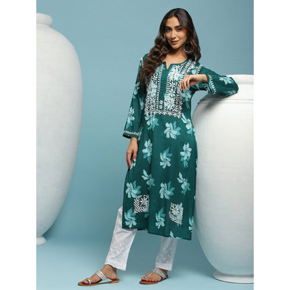 Chikankari Printed Long Kurta
