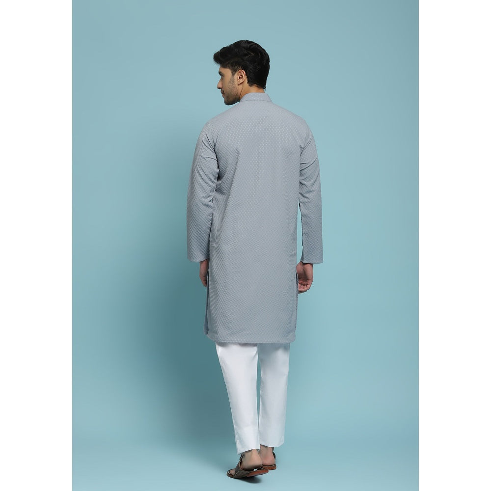 Solid Woven Long Kurta