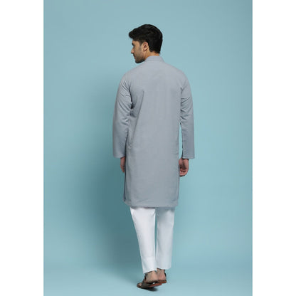 Solid Woven Long Kurta