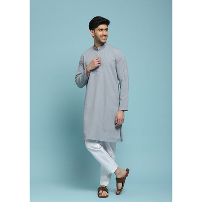 Solid Woven Long Kurta