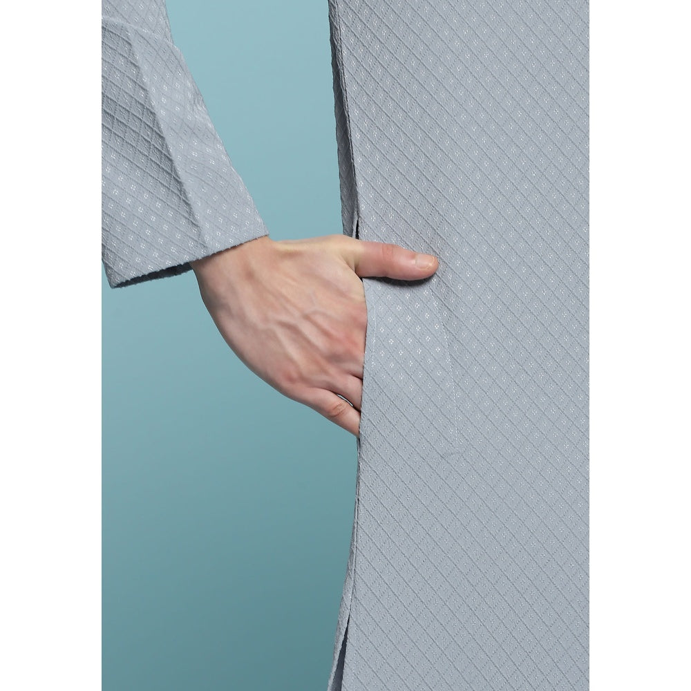 Solid Woven Long Kurta