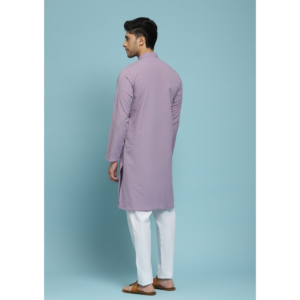 Solid Woven Long Kurta