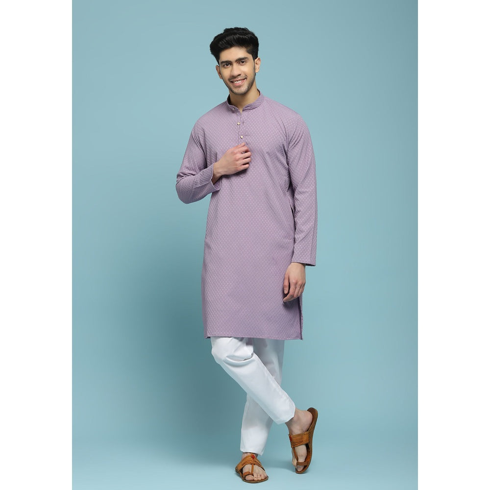 Solid Woven Long Kurta
