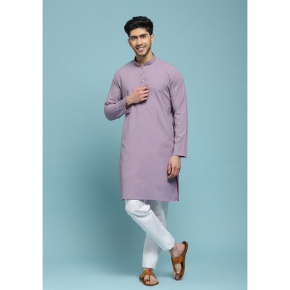 Solid Woven Long Kurta