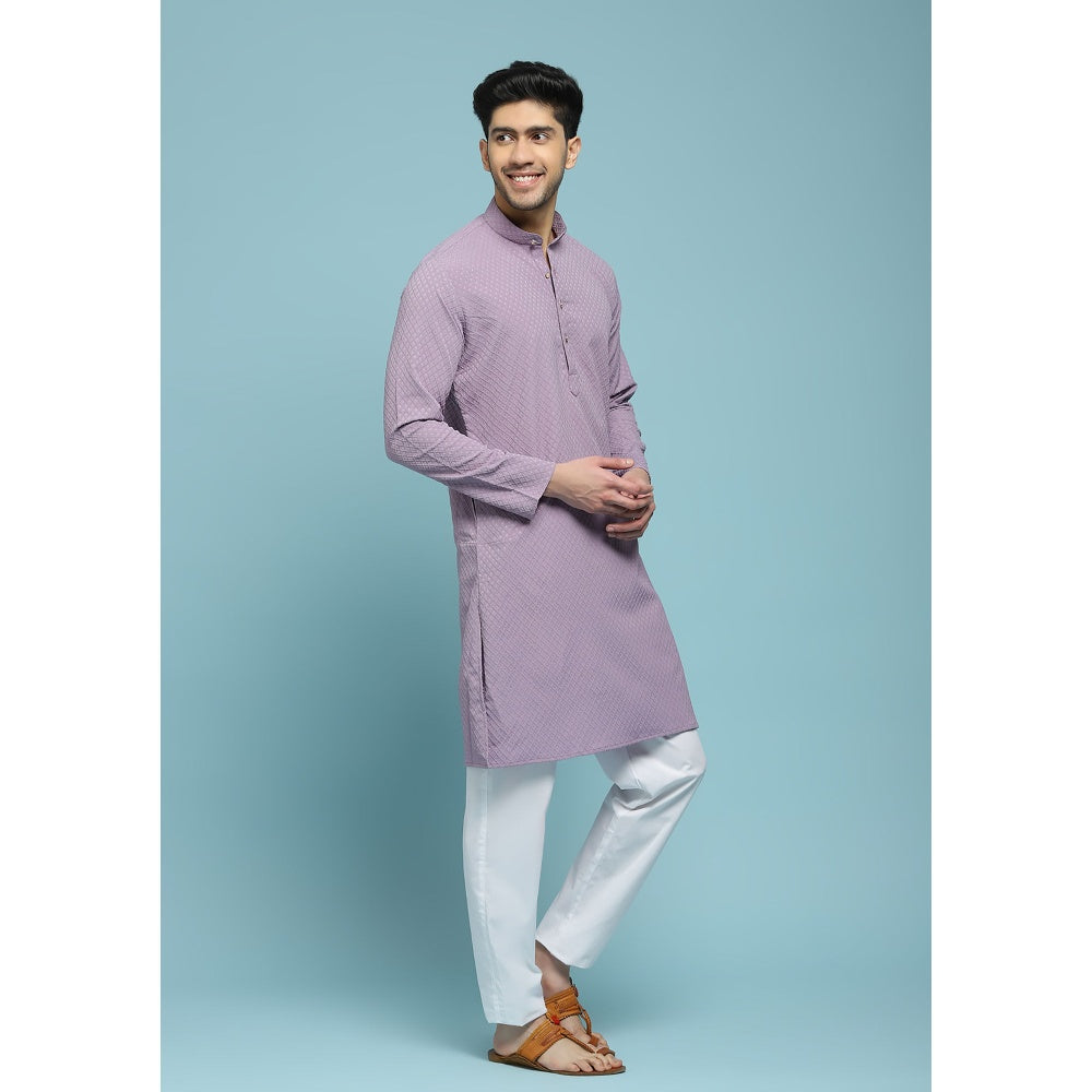 Solid Woven Long Kurta