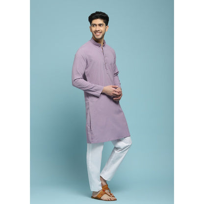 Solid Woven Long Kurta