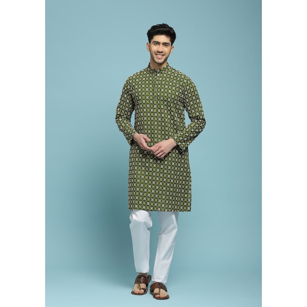 Embroidered Woven Long Kurta