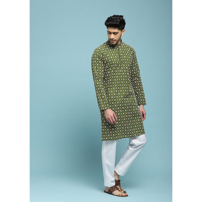 Embroidered Woven Long Kurta
