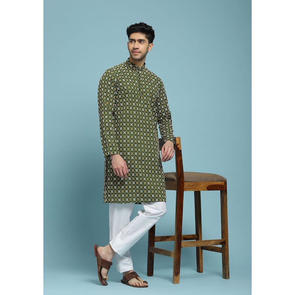 Embroidered Woven Long Kurta