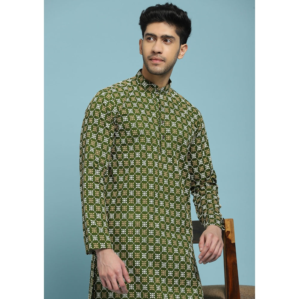 Embroidered Woven Long Kurta