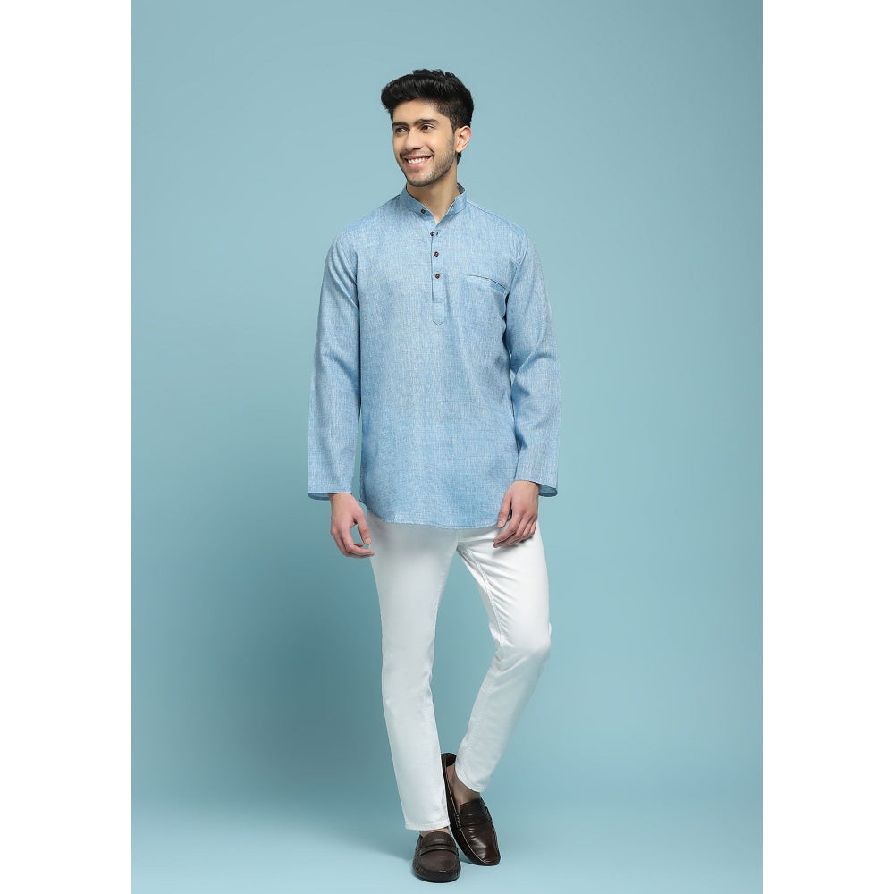 Solid Woven Short Kurta