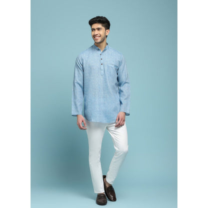 Solid Woven Short Kurta
