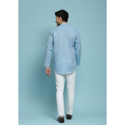 Solid Woven Short Kurta