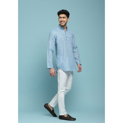 Solid Woven Short Kurta