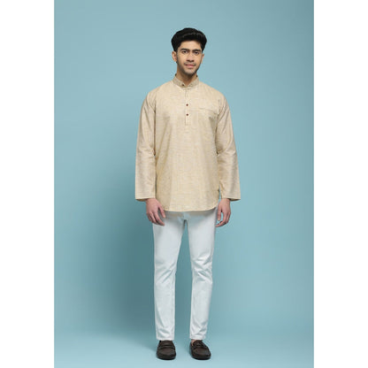 Solid Woven Short Kurta