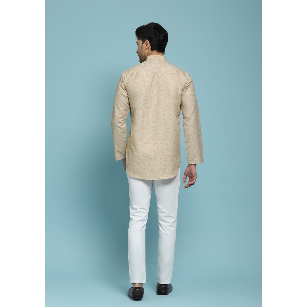 Solid Woven Short Kurta