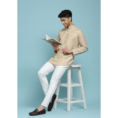 Solid Woven Short Kurta