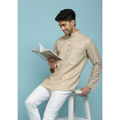Solid Woven Short Kurta