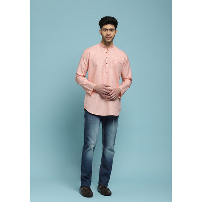 Solid Woven Short Kurta