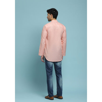 Solid Woven Short Kurta