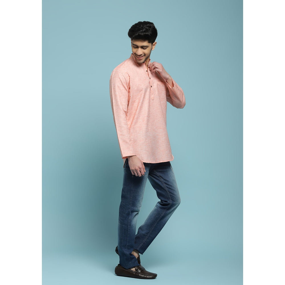 Solid Woven Short Kurta