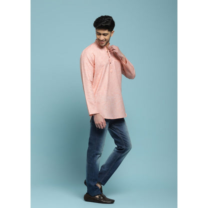 Solid Woven Short Kurta