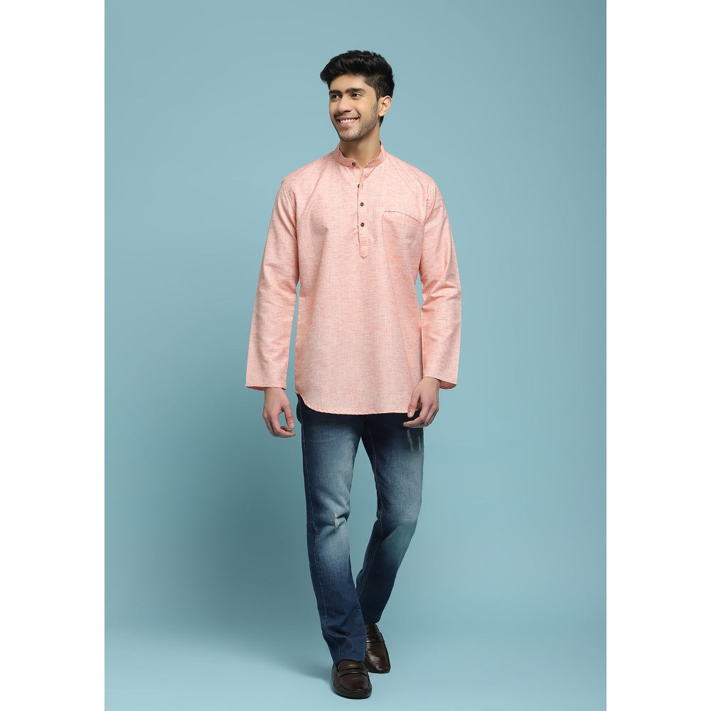 Solid Woven Short Kurta