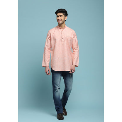 Solid Woven Short Kurta