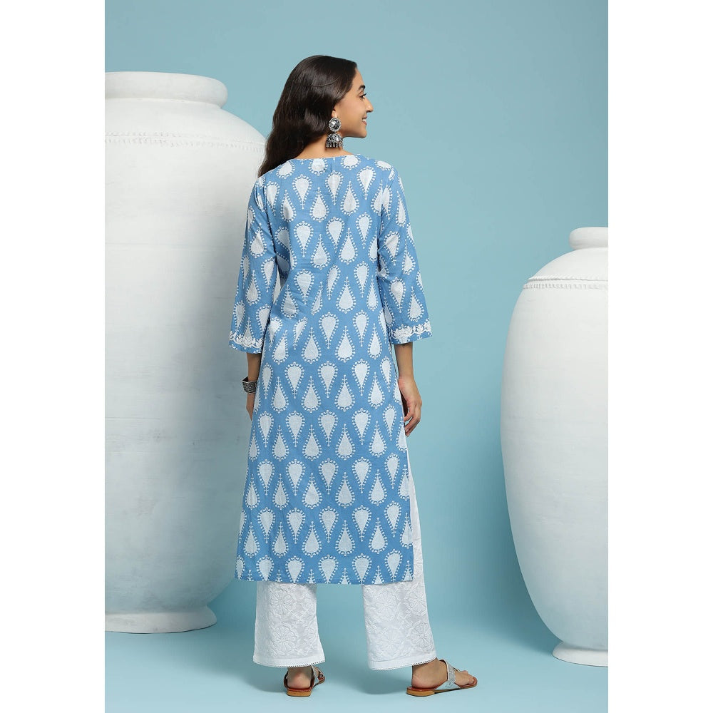Chikankari Printed Long Kurta