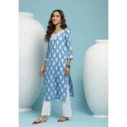 Chikankari Printed Long Kurta