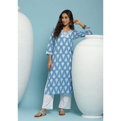 Chikankari Printed Long Kurta