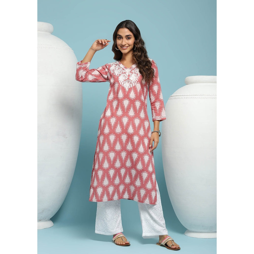 Chikankari Printed Long Kurta
