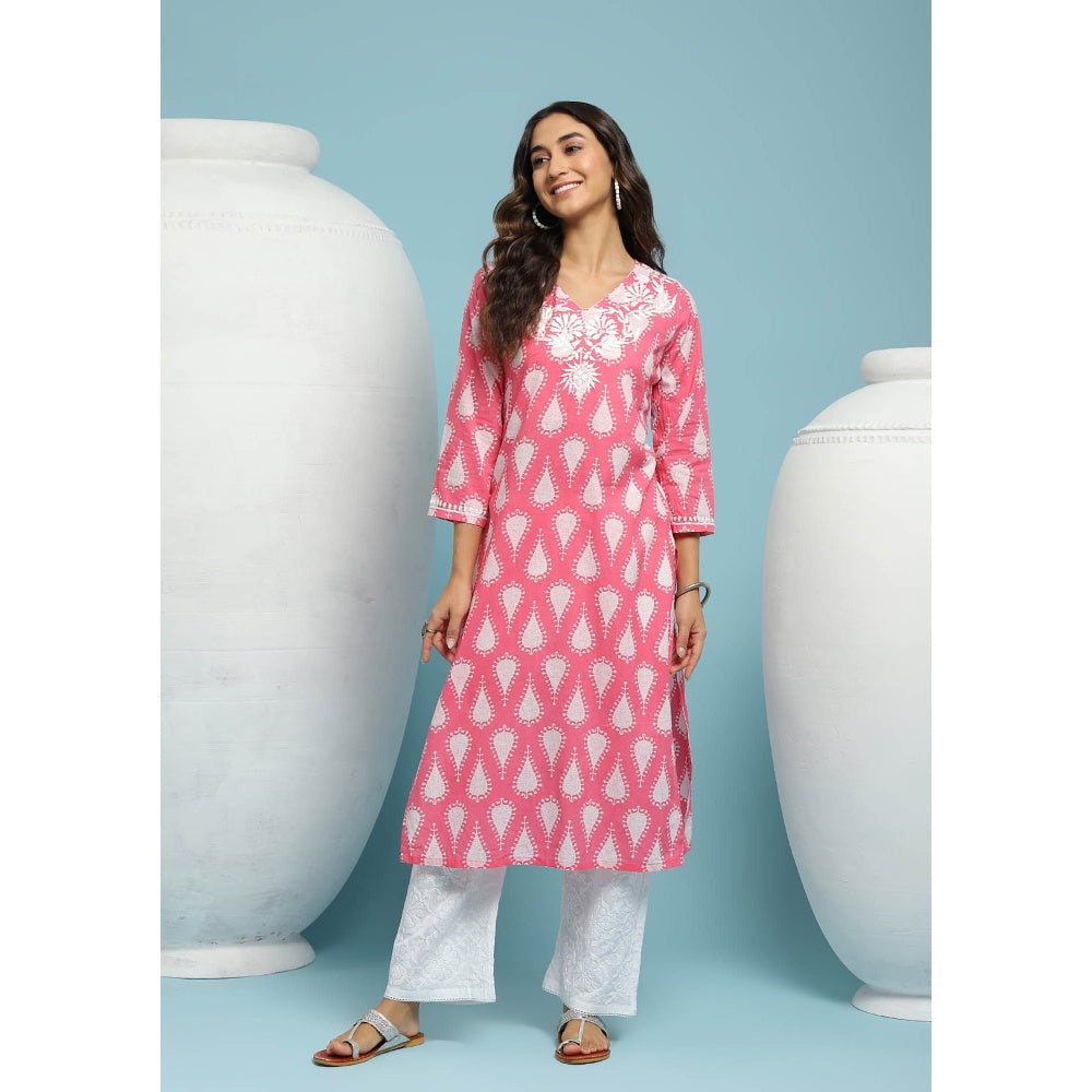 Chikankari Printed Long Kurta