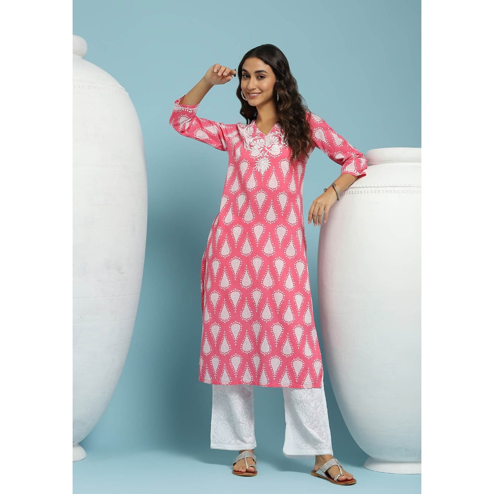 Chikankari Printed Long Kurta