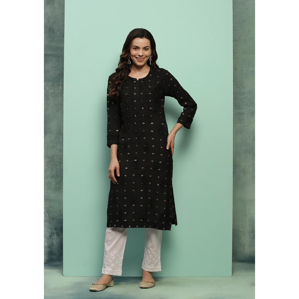 Chikankari Woven Long Kurta