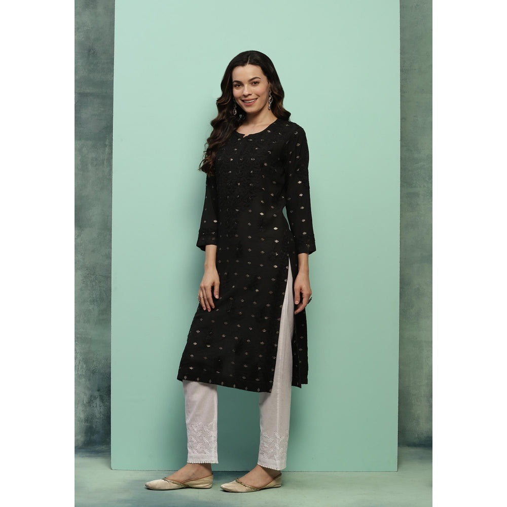 Chikankari Woven Long Kurta
