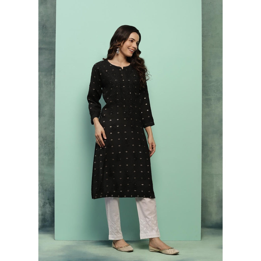 Chikankari Woven Long Kurta