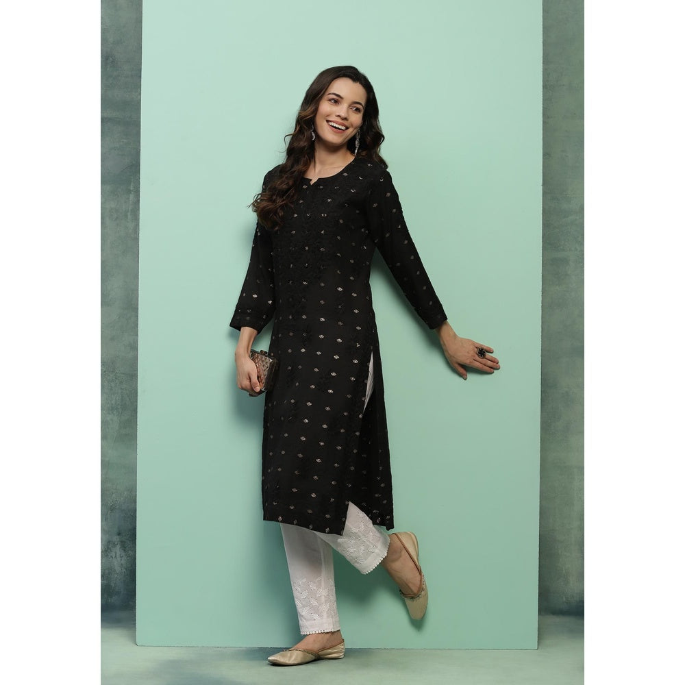 Chikankari Woven Long Kurta