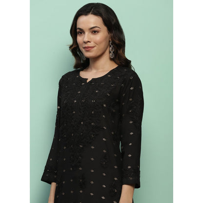 Chikankari Woven Long Kurta